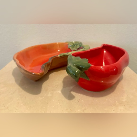 2 chili pepper dipping / serving bowls. Clay Art & Boston Warehouse. - Picture 3 of 12